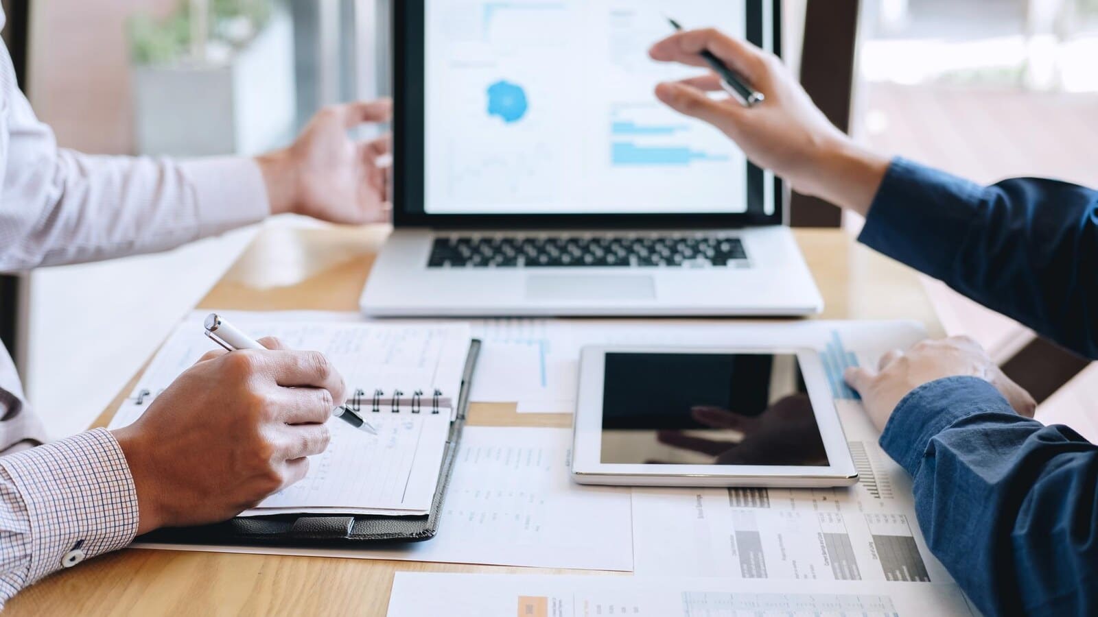 B2B SaaS content strategy planning on a laptop