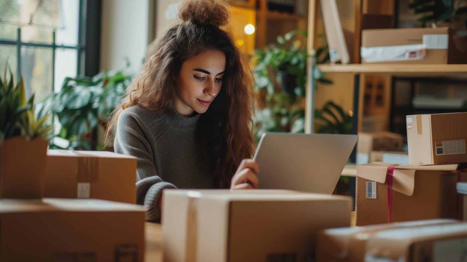 Small ecommerce product photography setup with packaging